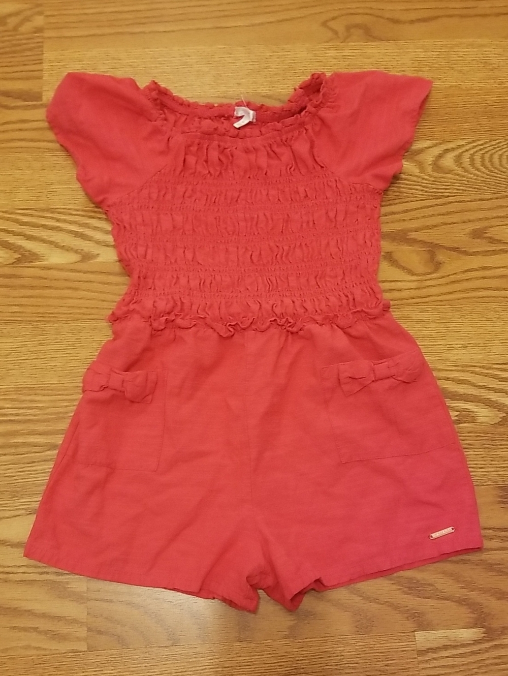 Tahari Coral Smocked Short Romper
